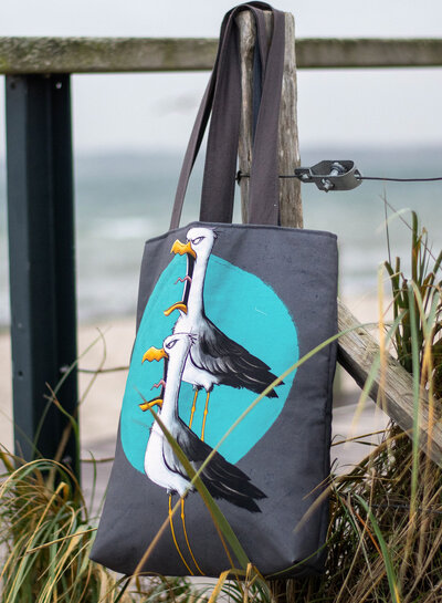 THORSTEN BERGER Shut Up Seagull - canvas paneel voor een toffe tas! Paneel van 90 * 150 cm
