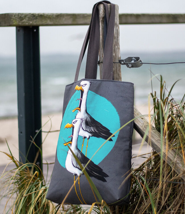 THORSTEN BERGER Shut Up Seagull - canvas paneel voor een toffe tas! Paneel van 90 * 150 cm