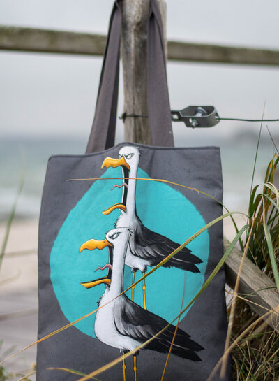 THORSTEN BERGER Shut Up Seagull - canvas paneel voor een toffe tas! Paneel van 90 * 150 cm