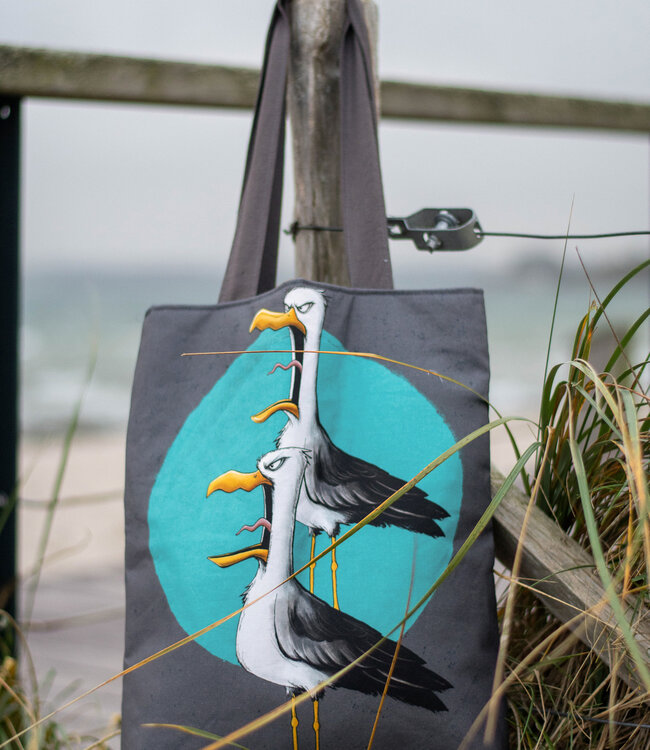THORSTEN BERGER Shut Up Seagull - canvas paneel voor een toffe tas! Paneel van 90 * 150 cm