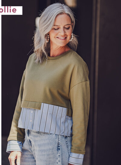 Fibremood olive green - roughed-up jogging - Ollie