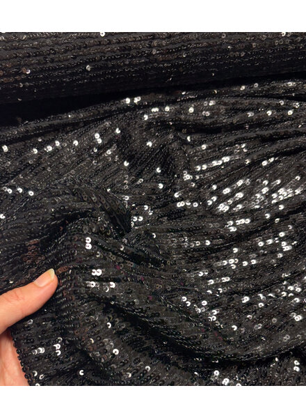 black - sequins on mesh - beautiful quality
