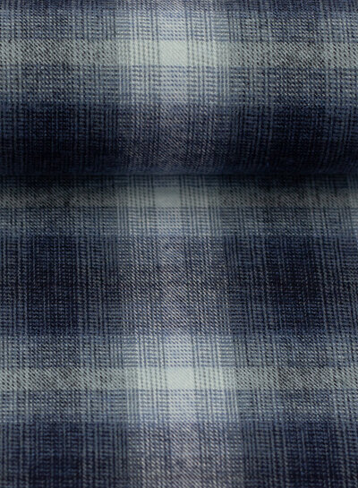 Swafing blauwtinten - fijne ruitjes -  flanel katoen