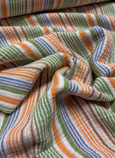 little darling groen multicolor stripes  - double gauze