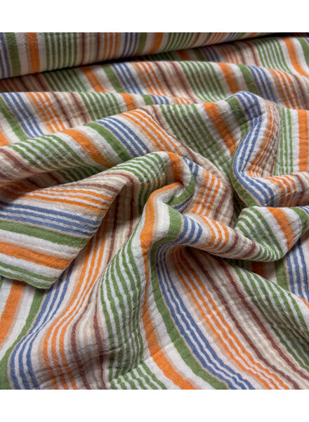 little darling groen multicolor stripes  - double gauze