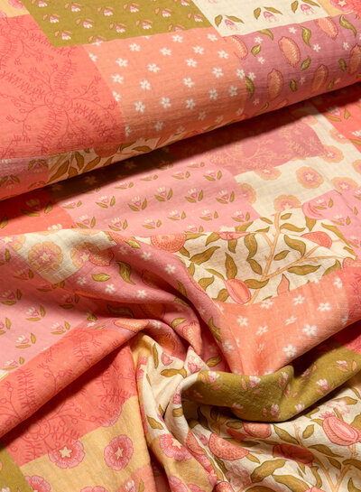 little darling pink patch print - mousseline