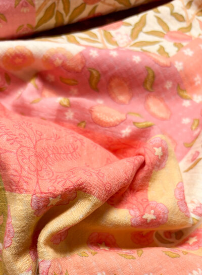 little darling roze patch print - mousseline