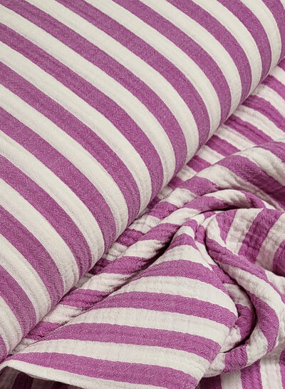 purple stripes - double gauze / tetra