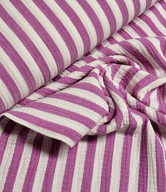 purple stripes - double gauze / tetra