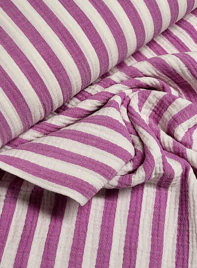 purple stripes - double gauze / tetra