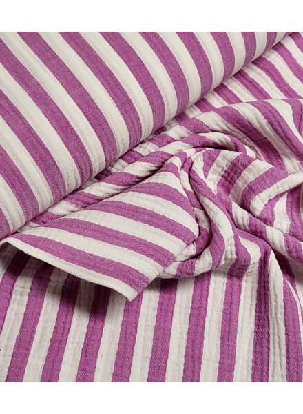 purple stripes - double gauze / tetra