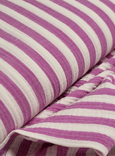 purple stripes - double gauze / tetra