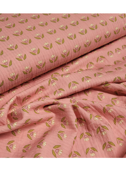 little darling pink vintage flowers - mousseline