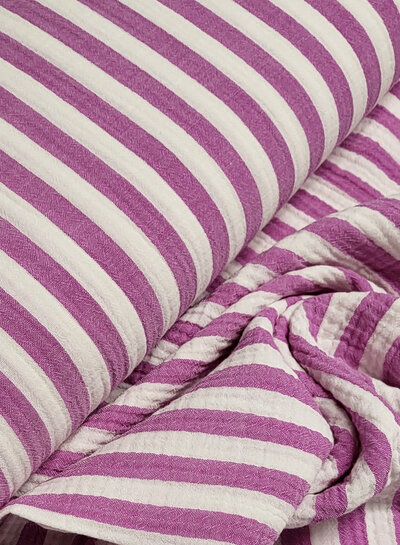 paarse strepen - double gauze / tetra