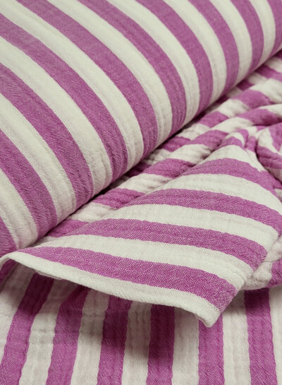 purple stripes - double gauze / tetra