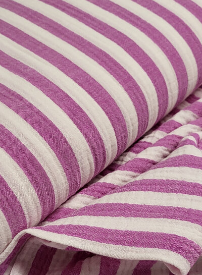 purple stripes - double gauze / tetra