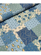 little darling blauw patch print - mousseline