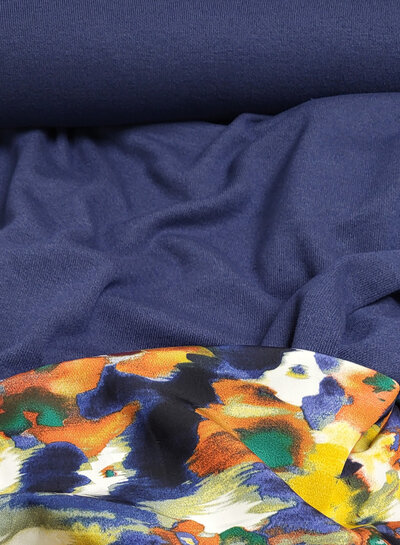 navy blue - beautiful double (interlock) knit