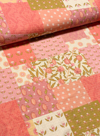 little darling pink patch print - mousseline