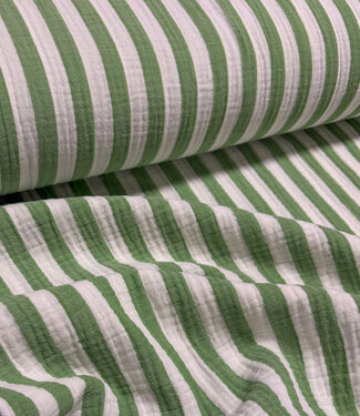 groene strepen - double gauze / tetra