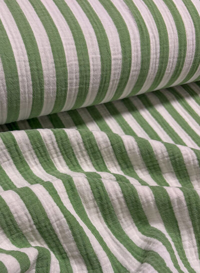 groene strepen - double gauze / tetra