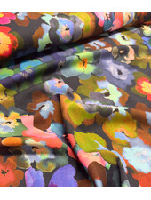 A la Ville colorful flowers - beautiful Italian woven viscose