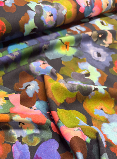 A la Ville bonte bloemen - prachtige italiaanse geweven viscose