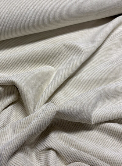 ecru - beautiful, very softly flowing corduroy rib velvet