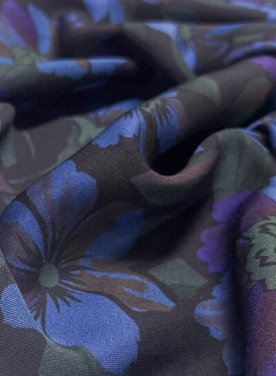 A la Ville flowers by night - prachtige Italiaanse geweven viscose