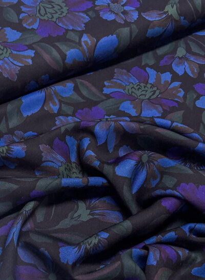 A la Ville flowers by night - prachtige Italiaanse geweven viscose