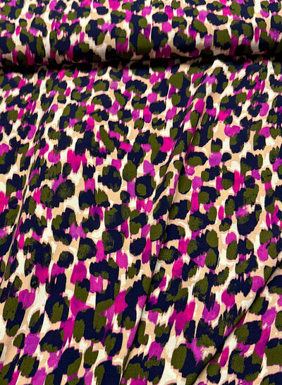 A la Ville orchid leopard - viscose crepe