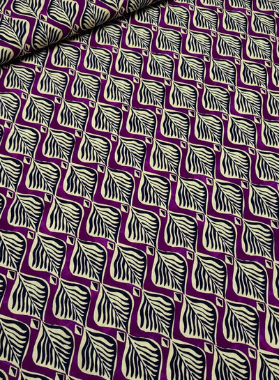 A la Ville midnight orchid leaf - viscose
