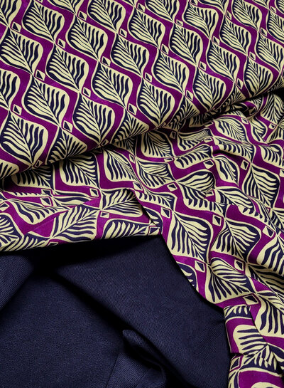 A la Ville midnight orchid leaf - viscose