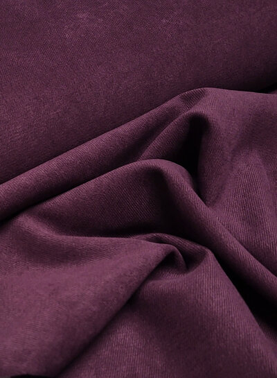 A la Ville mauve wine (aubergine) - prachtige velours met  twill binding