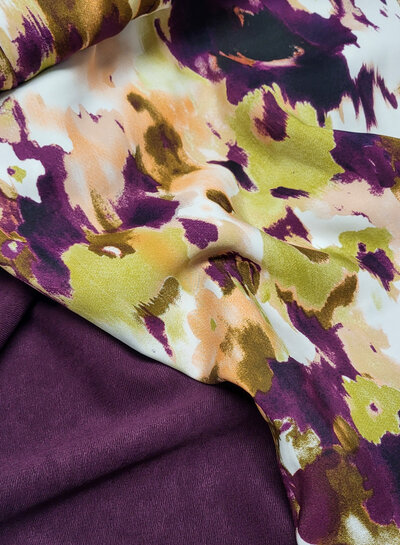 A la Ville mauve wine (aubergine) - beautiful velvet with twill binding