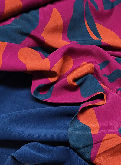 A la Ville petrolblauw - prachtige velours met  twill binding