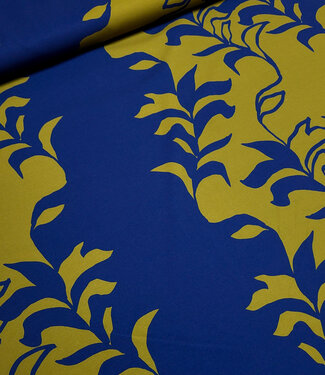 A la Ville moss green and midnight blue - beautiful woven fabric - Knipmode