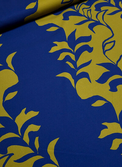 A la Ville moss green and midnight blue - beautiful woven fabric - Knipmode