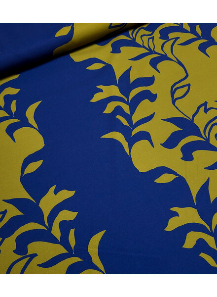 A la Ville moss green and midnight blue - beautiful woven fabric - Knipmode