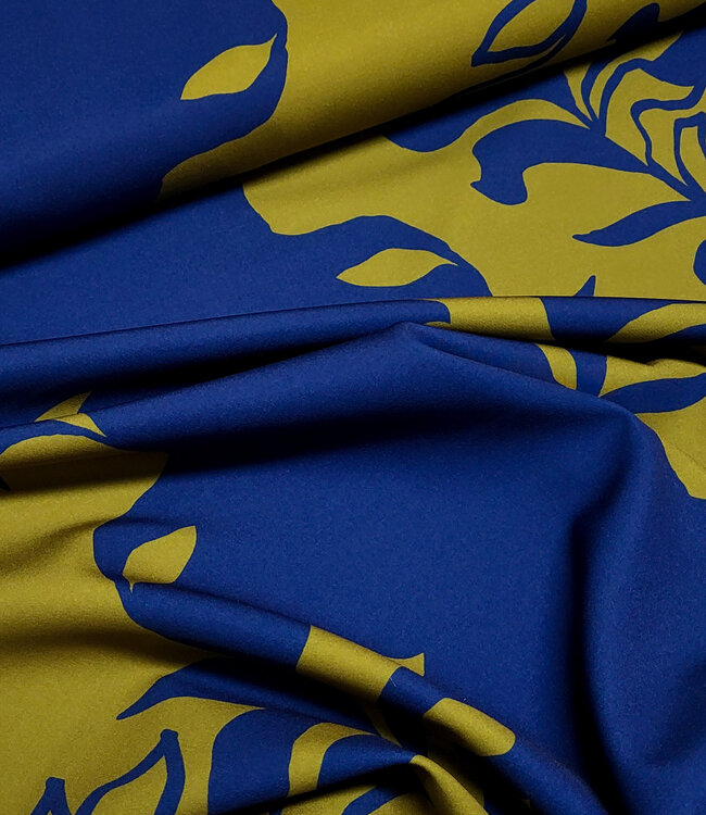 A la Ville mosgroen en nachtblauw - prachtige geweven stof - Knipmode