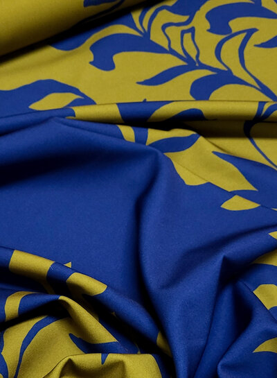 A la Ville moss green and midnight blue - beautiful woven fabric - Knipmode