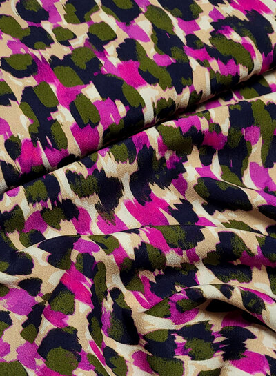 A la Ville orchid leopard - viscose crepe