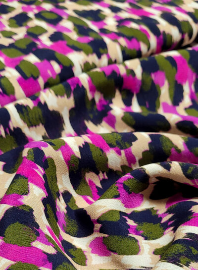 A la Ville orchid leopard - viscose crepe