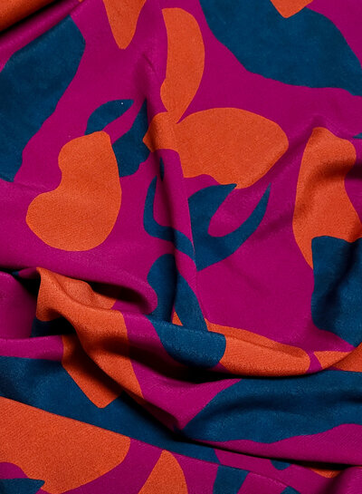 A la Ville magenta coarse - viscose crepe cutting fashion