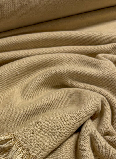 beige - prachtig dubbel (interlock) gebreid