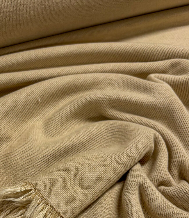 beige - prachtig dubbel (interlock) gebreid