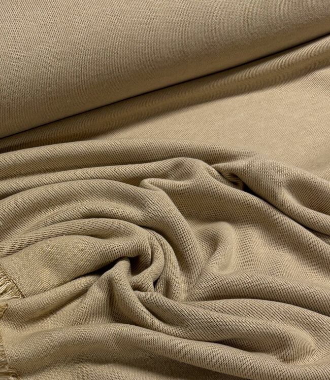 beige - prachtig dubbel (interlock) gebreid
