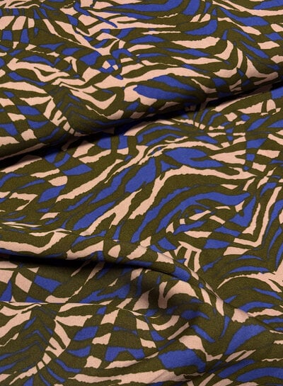 khaki and cobalt blue - soft modal weave