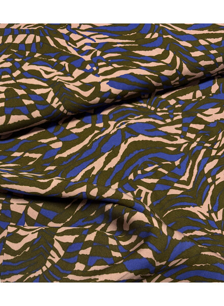 khaki en kobaltblauw - zachte modal geweven