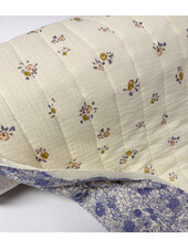 ecru bloemetjes -double face - gewatteerde tetra / double gauze